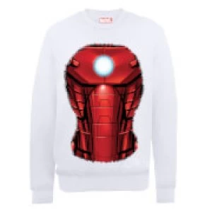 Image of Marvel Avengers Assemble Iron Man Chest Burst Sweatshirt - White - L