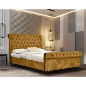 Image of Envisage Trade - Arisa Upholstered Beds - Crush Velvet, Super King Size Frame, Mustard - Mustard