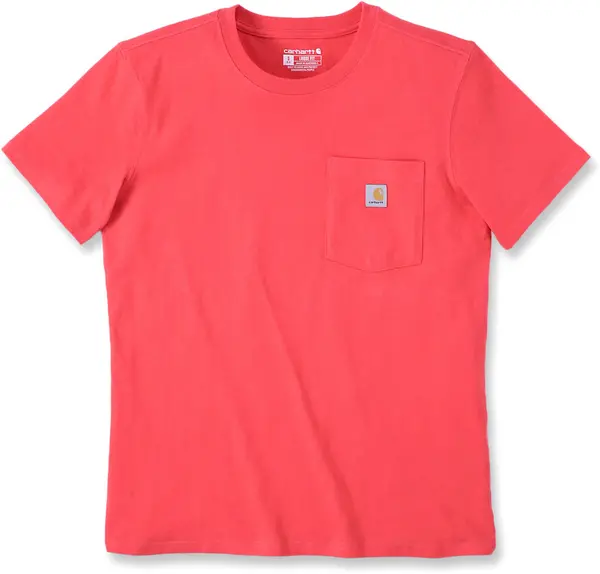 Image of Carhartt Loose Fit Heavyweight K87 Pocket Ladies T-Shirt, red, Size XS for Women