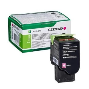 image of Lexmark C232HM0 Magenta Laser Toner Ink Cartridge