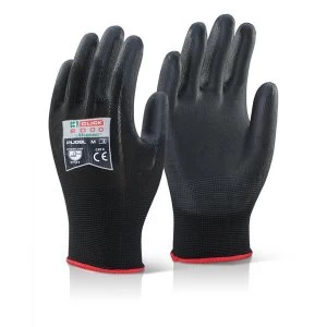 Image of Click2000 Pu Coated Gloves Black XL Ref PUGBLXL Pack 100 Up to 3 Day