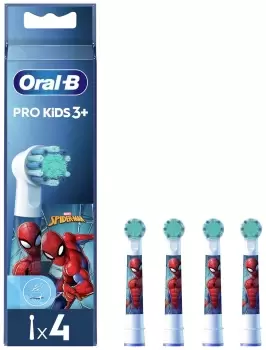 image of Oral B Pro Spiderman Kids Electric Heads Toothbrush 4Pcs