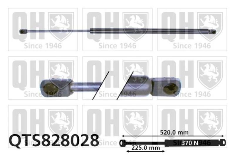 Image of QUINTON HAZELL Tailgate strut QUINTON HAZELL QTS828028
