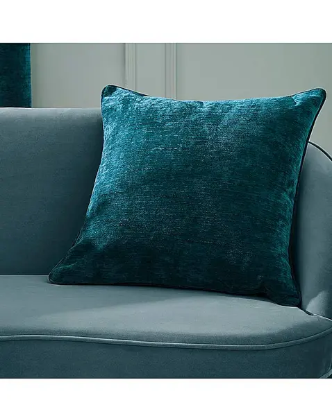 image of JD Williams Hyperion Selene Luxury Chenille Cushion Rich Teal 55X55CM BR74902