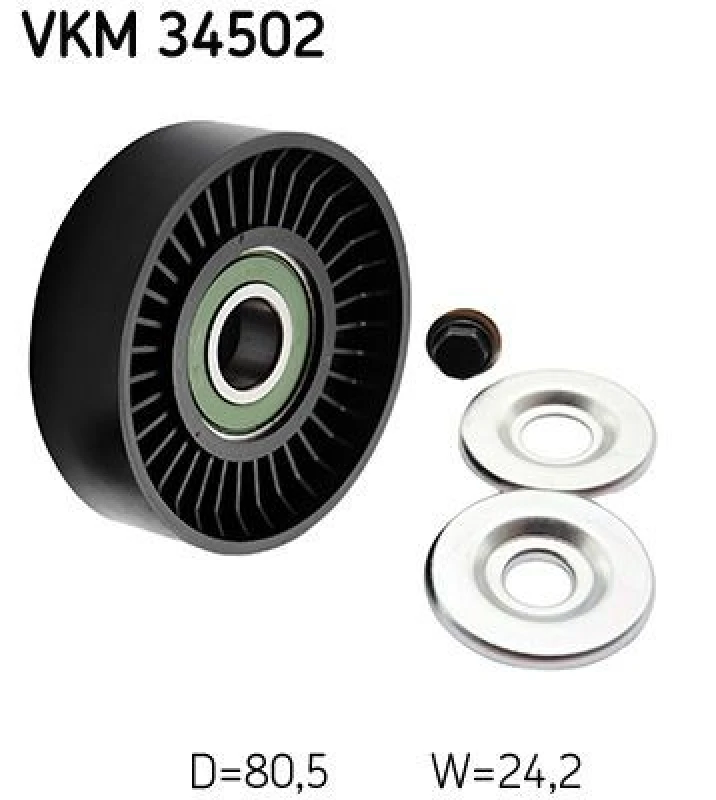 Image of SKF Deflection / guide pulley, V-ribbed belt SKF VKM 34502