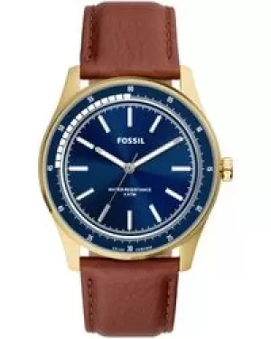 Image of Fossil Men Sullivan Solar-Powered Brown Leather Watch