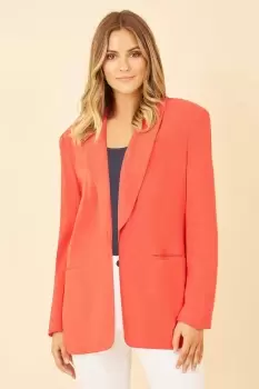 image of Red Linen Relaxed Blazer