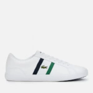Image of Lacoste Mens Lerond 119 3 Leather Low Top Trainers - White/Navy - UK 10