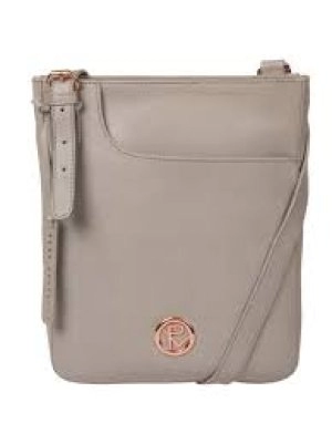 image of Pure Luxuries London Grey Kahlo' Leather Cross Body Bag