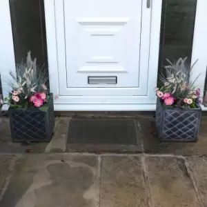 Image of Jvl Mud Grabber Spaghetti Scraper Doormat, 40X60Cm, Grey Border