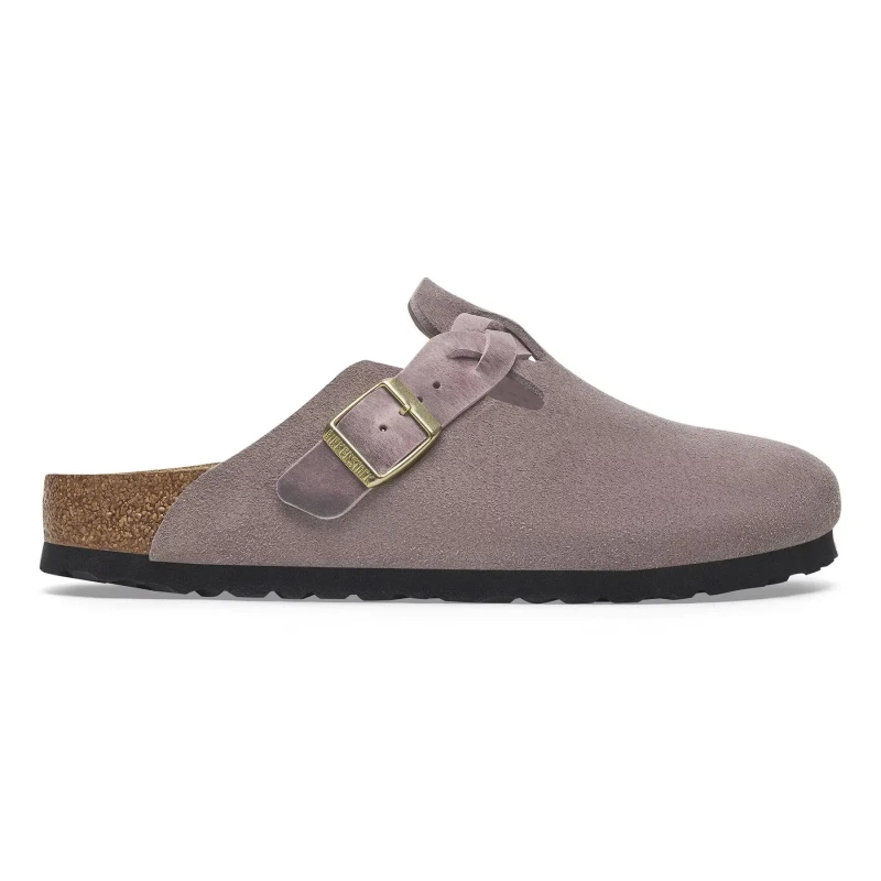 Image of Birkenstock Womens clogs Birkenstock Boston Braided Suede Leather Violet Female 39