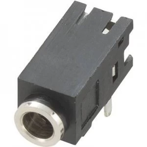 image of 2.5mm audio jack Socket horizontal mount Number of pins 3 Stereo Black Conrad Components