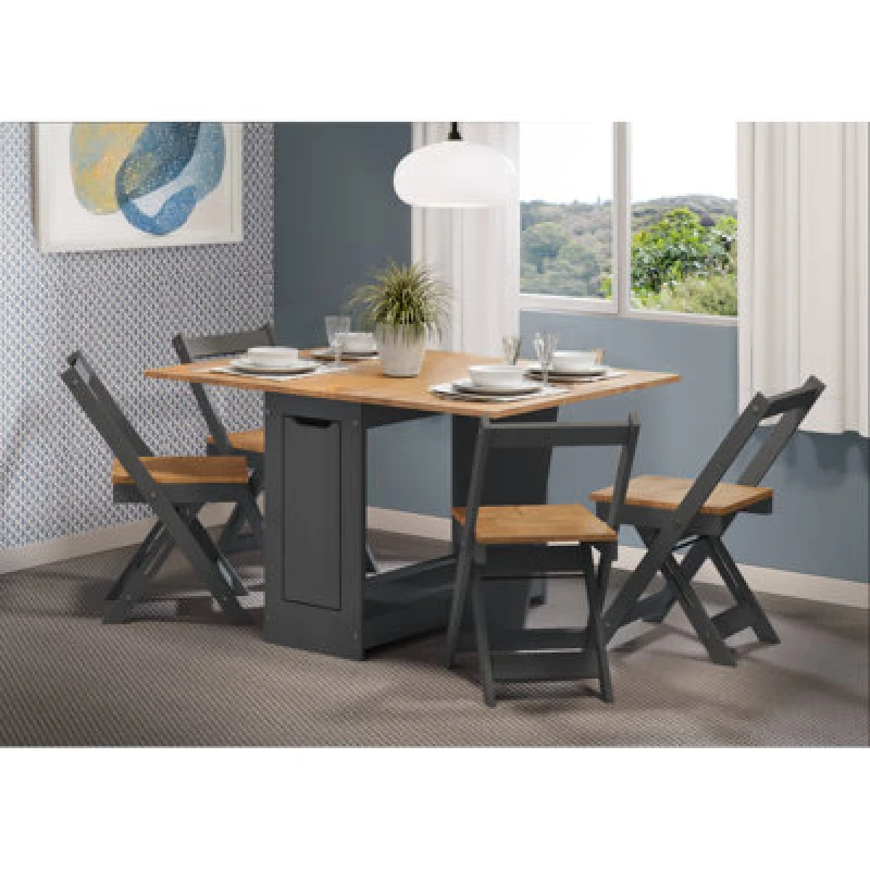 Image of Mercers Furniture Corona Charcoal Butterfly Dining Set