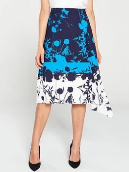 Image of Ted Baker Samanth Bluebell Asymmetric Hem Skirt, Dark Blue, Size 2=10, Women