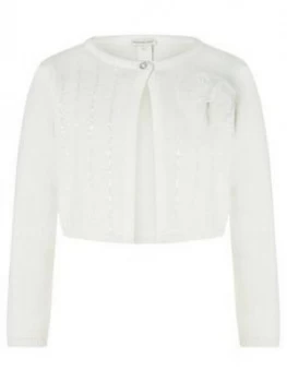 image of Monsoon Girls Camilla Sequin Cardigan - Ivory