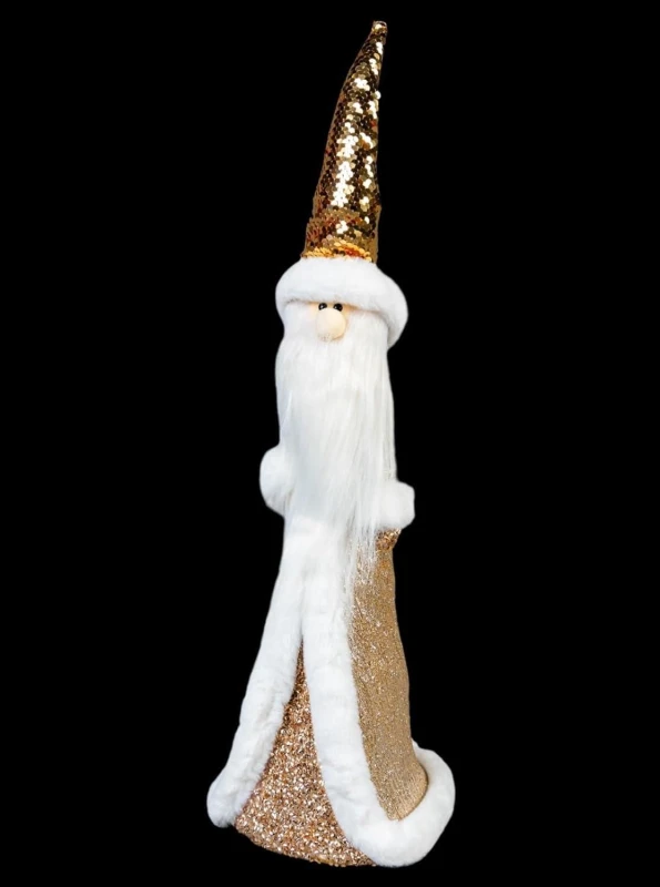 Image of Shatchi 44cm Gold Santa - Christmas Figurine Gold