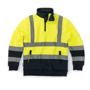 image of Tough Grit Hi-Vis 2-Tone Sweatshirt Yellow/Navy - S