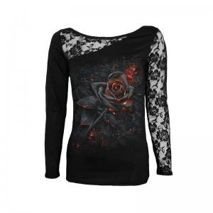 image of Burnt Rose Lace One Shoulder Top