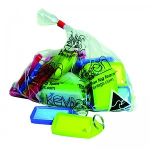 image of Kevron Plastic Clicktag Key Tag Giant Assorted Pk 25