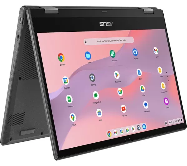 Image of ASUS CM14 Flip 14" 2 in 1 Chromebook - MediaTek MT8186, 128GB eMMC, Grey, Silver/Grey