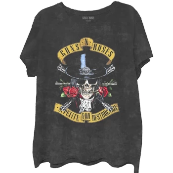 Image of Guns N' Roses - Appetite Washed Unisex Large T-Shirt - Black