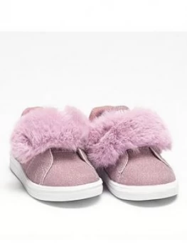 Image of Lelli Kelly Dorothy Fluffy Strap Plimsoll, Pink Glitter, Size 4 Younger