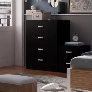 Image of 4 Drawer Chest Of Drawers Matt Black Finish
