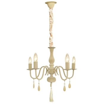 image of Linea Verdace Lighting - Linea Verdace Magnifico 5 Light Multi Arm Chandeliers Beige