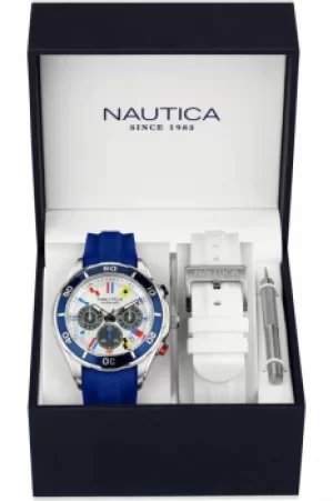 Mens Nautica NST07 Flag Box Set Chronograph Watch NAD18530G