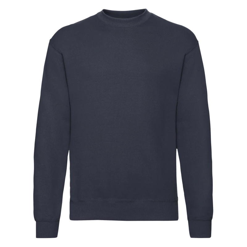 Image of Fruit Of The Loom Fruit of the Loom Men Classic 80 20 Set-in Sweatshirt in Mid Navy Size: Small Mid Navy S Male 5063470951024