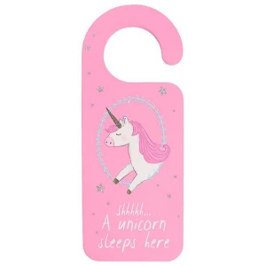 image of Shh...A Unicorn Sleeps here Door Hanger