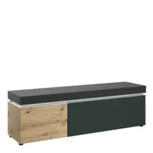 Image of Luci 1 Door 2 Drawer 180 Cm Wide TV Unit (including LED Lighting) In Platinum And Oak Effect