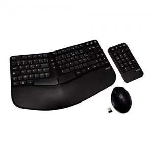 Image of V7 Ergonomic Wireless Keyboard Mouse and Keypad Combo