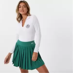 Image of Slazenger Sofia Richie Long Sleeve Polo Bodysuit - White