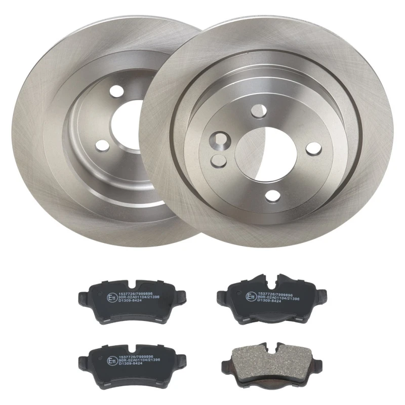 Image of RIDEX 3405B2146 Brake disc and pads set Rear Axle, Brake Disc Type: solid, prepared for wear warning indicator Brake Set,disc brakes (3405)