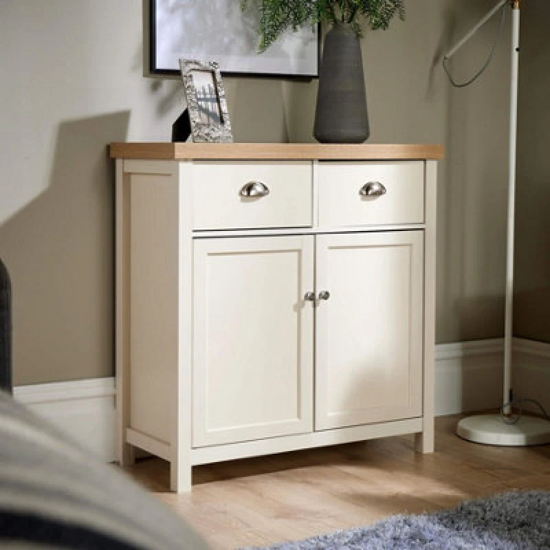 Image of Home Source Avon 2 Drawer 2 Door Cupboard Unit Off White