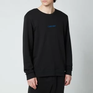 Image of Calvin Klein Mens Chest Logo Sweatshirt - Black - L