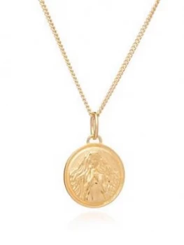 image of Rachel Jackson London Rachel Jackson London Gold Plated Zodiac Art Coin Short Necklace