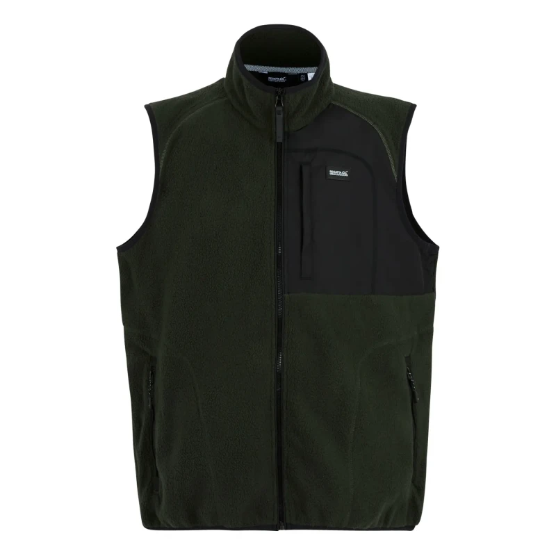 Image of Regatta Regatta Men Frankie Borg Full-Zip Gilet Bodywarmer in Green Size: Small Green S Male 5063516104865