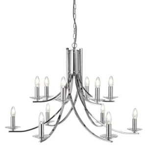 Image of Ascona 12 Light Chandelier Chrome Finish, E14