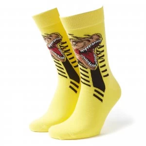 Image of Mens Jurassic World Socks - Yellow - UK 8-11