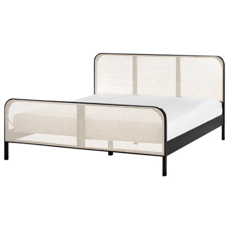 Image of Beliani Bed Pine Wood Gonfaron 180 X 200 Cm (Eu Super King) Black