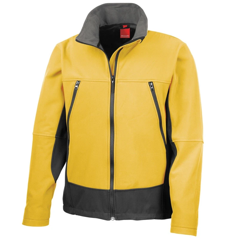 Image of Result Result Men Activity Soft Shell Jacket in Yellow Size: Small Yellow S Male 5063470682713