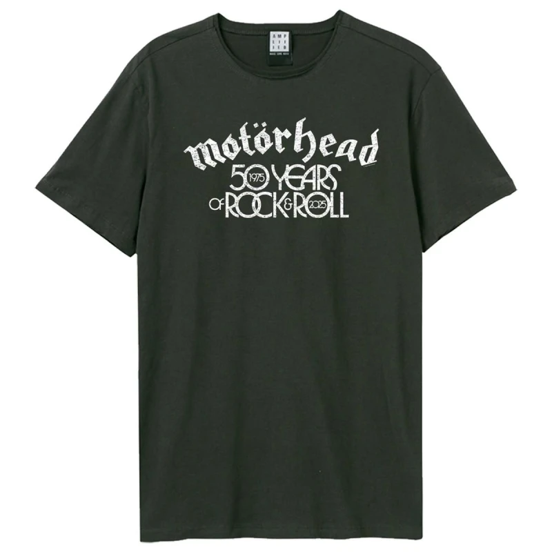 Image of Amplified Amplified Men 50th Lock Up Motorhead T-Shirt in Charcoal Size: X-Small Charcoal XS Male 5063806980391