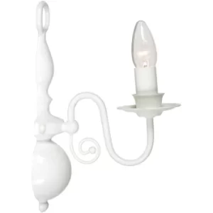 Image of Brugge Candle Wall Light Glossy White