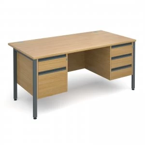Image of Maestro 25 GL Straight Desk With 2 and 3 Drawer Pedestals 1600mm - gra