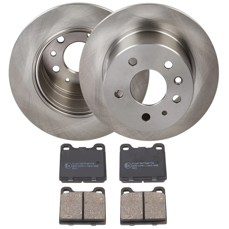 Image of RIDEX 3405B1815 Brake disc and pads set Rear Axle, Brake Disc Type: Solid, not prepared for wear warning indicator Brake Set,disc brakes (3405)