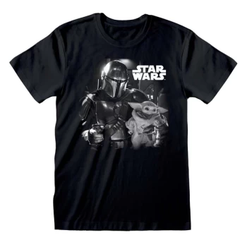 Image of Mandalorian - BW Photo Unisex Large T-Shirt - Black