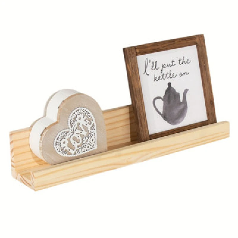 Image of Core Products 48Cm Picture And Display Shelf Kit - Solid Pine Wood, Natural Sanded Wall Unit