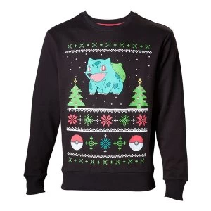 Image of Pokemon - Bulbasaur Christmas Mens XX-Large Sweater - Black